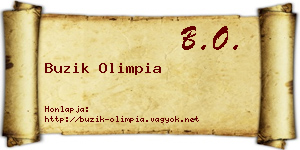 Buzik Olimpia névjegykártya